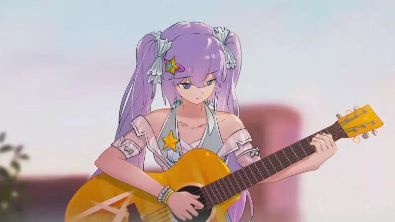 guitar, arts, nice girl, anime girls, beautiful girl, musical instrument, anime Live Wallpaper