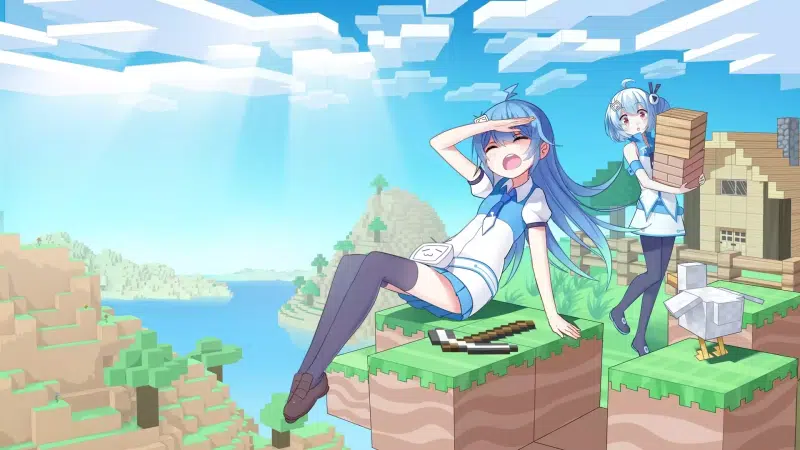 anime, minecraft, beautiful girl, games, nice girl, anime girls, arts Live Wallpaper
