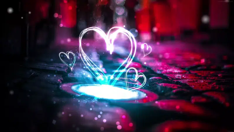 different, neon heart, neon, electric heart Live Wallpaper