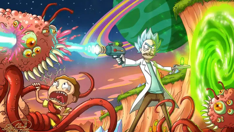 rick, rick, rick and morty, morti, fantasy, rick and morty, monsters, morty, cartoons, technologies Live Wallpaper