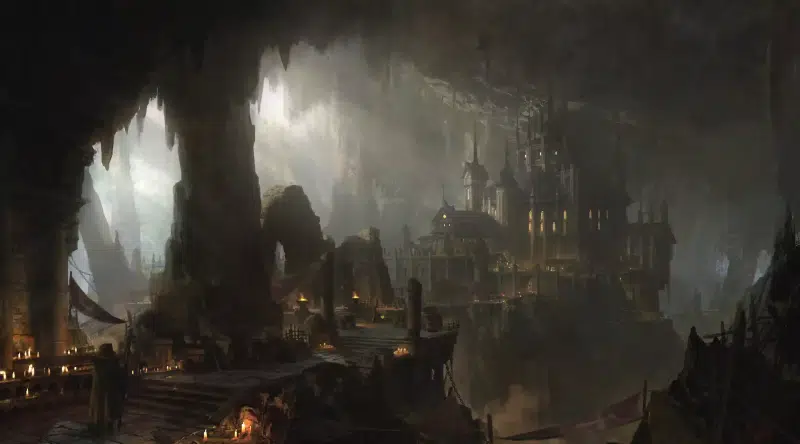 arts, fantasy, cave, underground city, underground castle Live Wallpaper