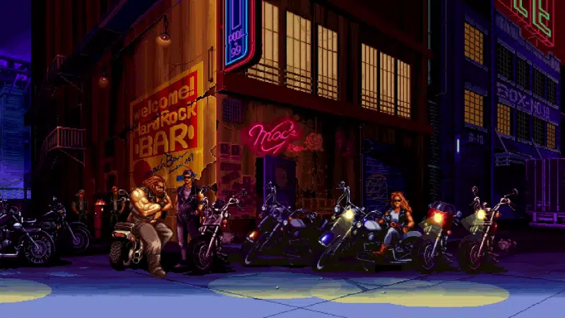 bikers, bike, night, biker club, pixel art Live Wallpaper