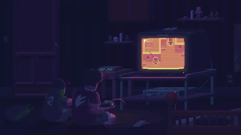 night, video game, the dark room, pixel art Live Wallpaper