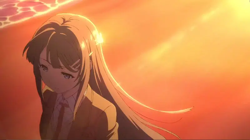 anime girls, mai sakurajima, anime, sadness, arts, school uniform, sunset, beach, rascal does not dream of bunny girl senpai, sea, loneliness Live Wallpaper