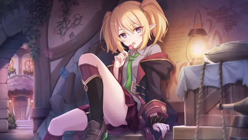 skirt, anime, chupa chups, chloe, cities, anime girls, hanako kuroe, games, princess connect re:dive, nice girl, arts, beautiful girl, elf Live Wallpaper