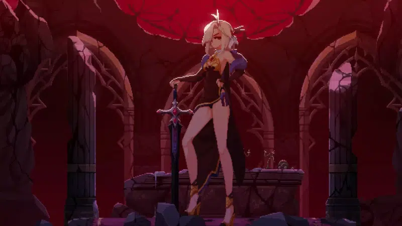 sword, destruction, anime girls, arts, fantasy, magic, pixel art, anime Live Wallpaper