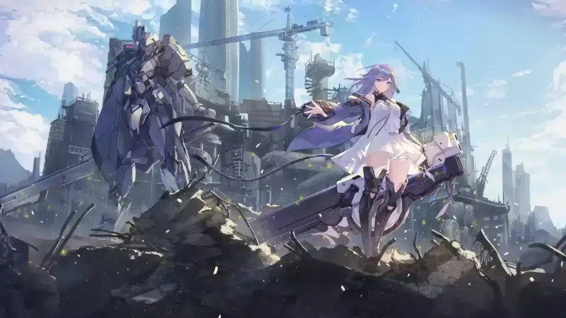 theresa, iron saga, anime, anime girls, fantasy, ruins, robots, games Live Wallpaper