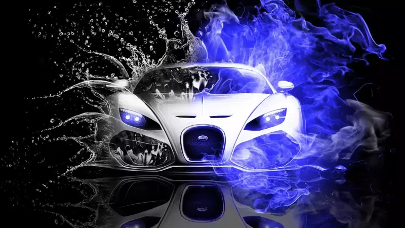 auto - moto, splashes, neon, bugatti Live Wallpaper