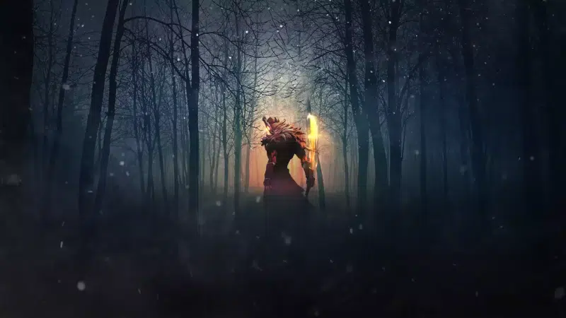 dota, night, games, forest, arts, juggernaut Live Wallpaper