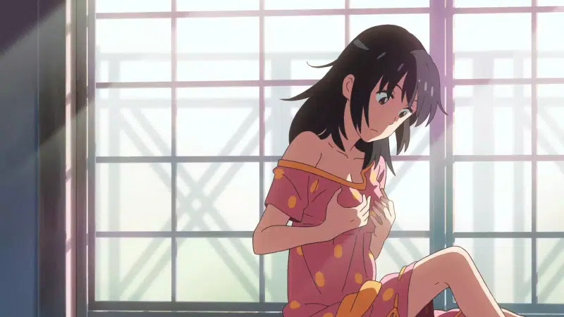 mitsuha miyamizu, zhamk, your name, anime girls, compresses, anime, touching, arts Live Wallpaper
