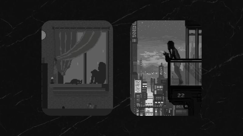 sad pixel art, lonely girl Live Wallpaper