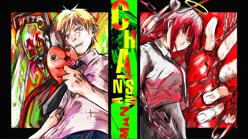 Chainsaw man Makima x Denji Anime Live Wallpaper