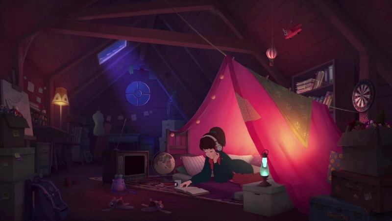 Lofi Girl Tent Camping Live Wallpaper