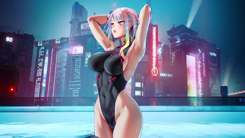 Lucy Swimsuit Edgerunners Live Wallpaper
