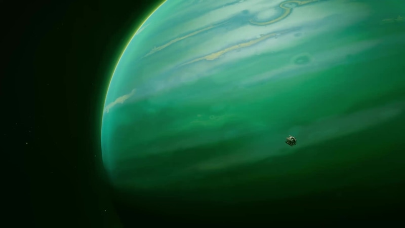 Ixion Tiqqun near green gas Giant Live Wallpaper