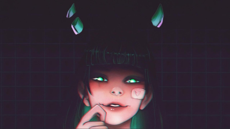 Green Eyes Devil GIrl Live Wallpaper