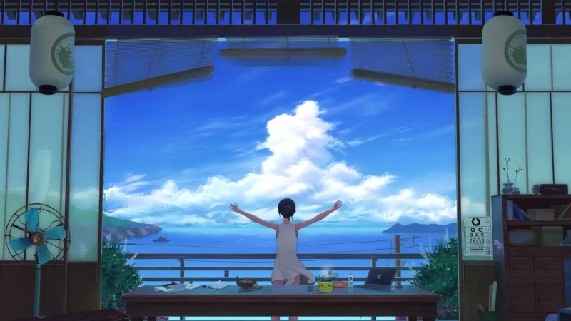 Windward, Summer, Clouds, LoFi, Digital art, Artwork, Asian, Japanese Live Wallpaper
