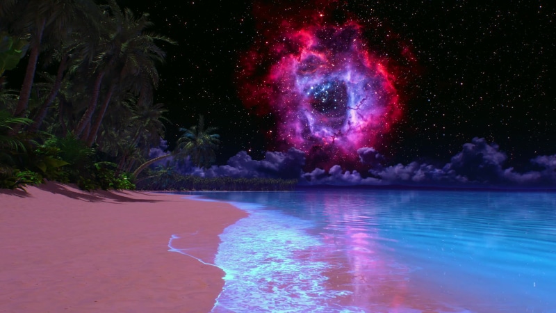 The beach night is unusual fantastic Live Wallpaper