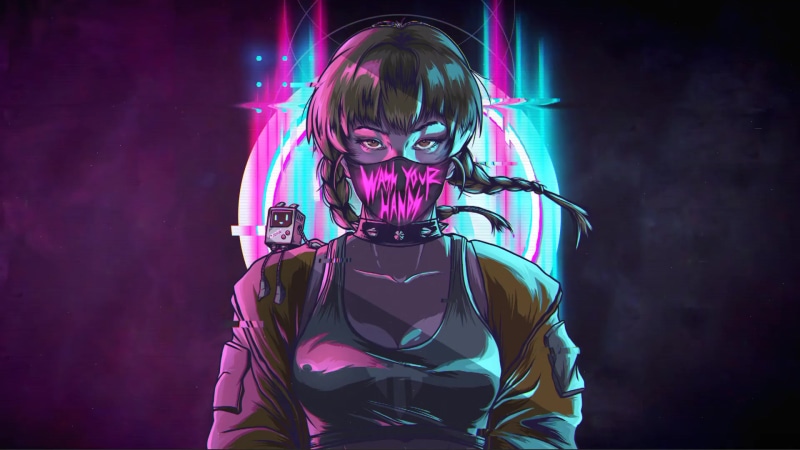 Wash Your Hands Neon Girl Live Wallpaper
