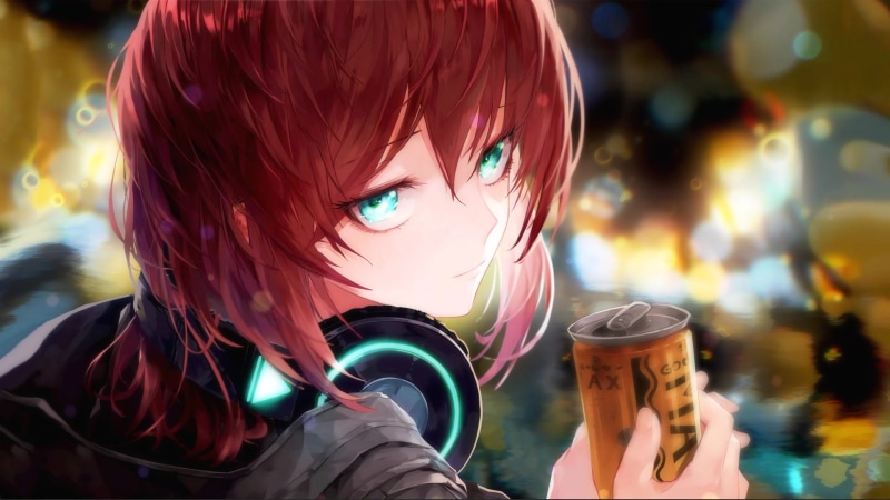 I Take The Coffee, anime, green eyes, redhead Live Wallpaper