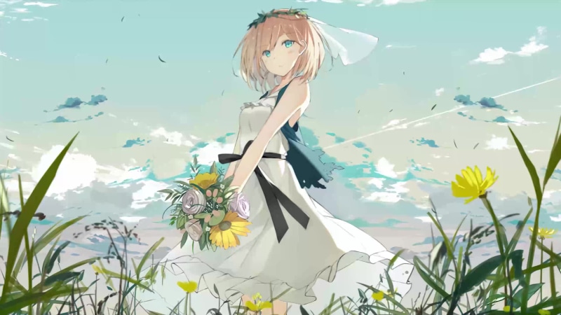 Anime, Girl, White Dress Live Wallpaper