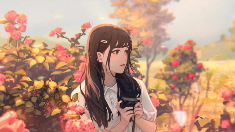Pink Blossom Girl Live Wallpaper