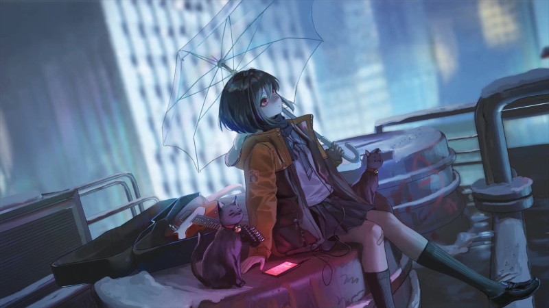 Seele Vollerei And Black Cat Honkai Impact 3rd Live Wallpaper