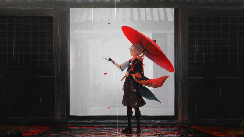 Kaedehara Kazuha Rain Live Wallpaper