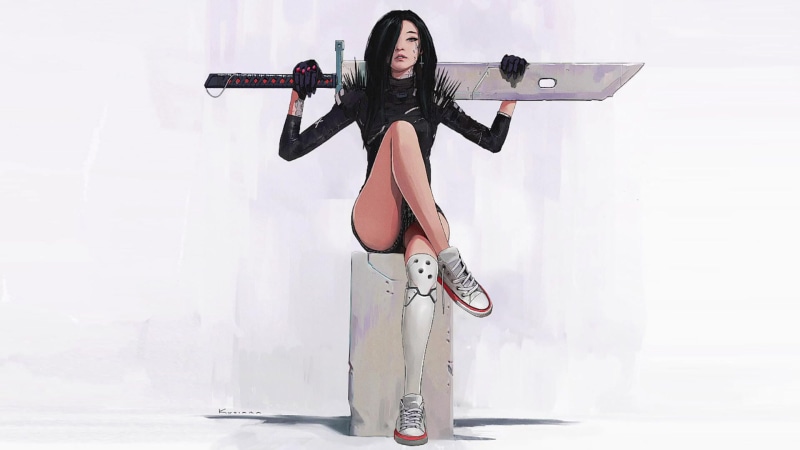 Girl With Great Sword Live Wallpaper
