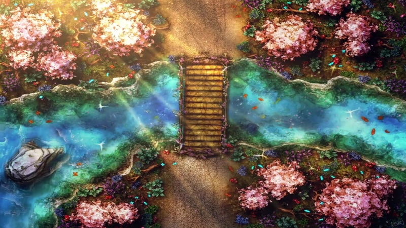 The Bridge On Cherry Blossom Lane Live Wallpaper