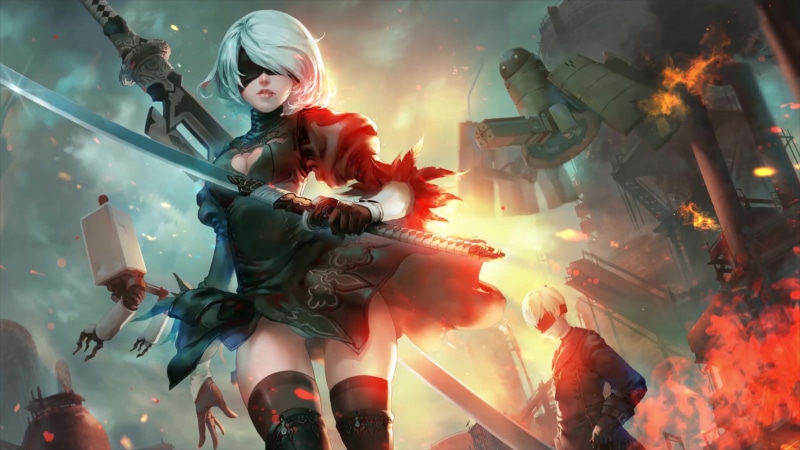 2b And Yorha No 9 Type S Nier Automata 4k Live Wallpaper