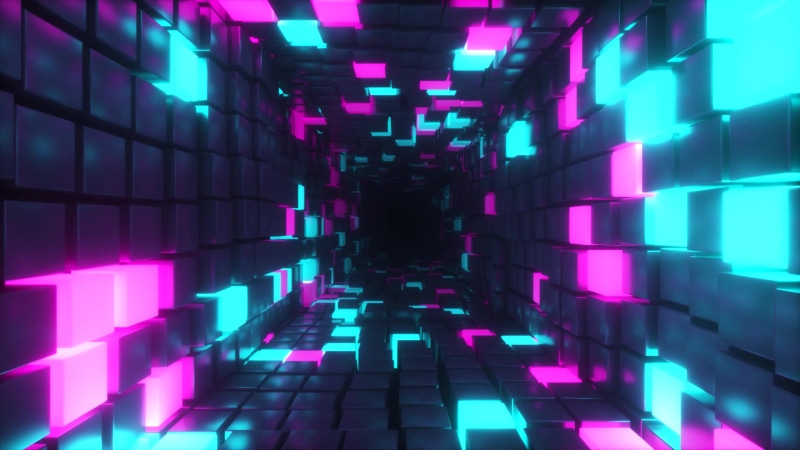 Abstract flying in futuristic corridor Live Wallpaper