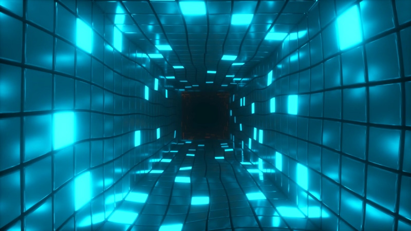 Abstract flying in futuristic corridor Live Wallpaper