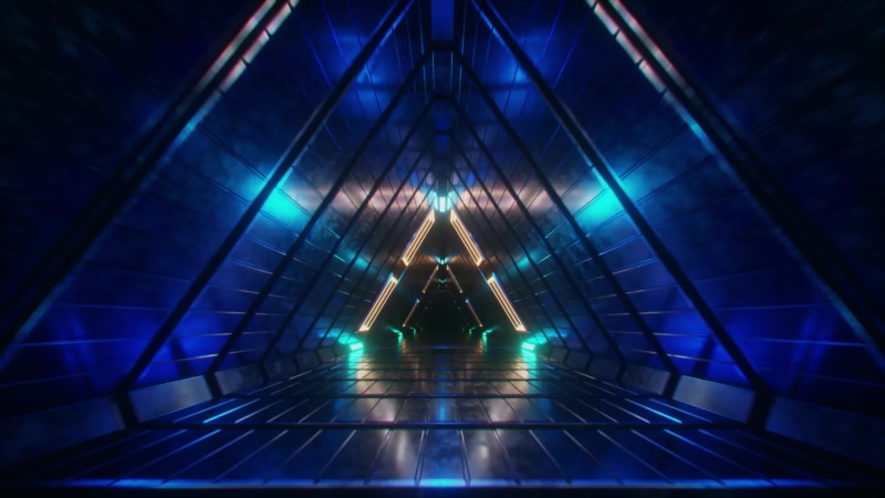 Abstract endless flight in a futuristic metal Live Wallpaper
