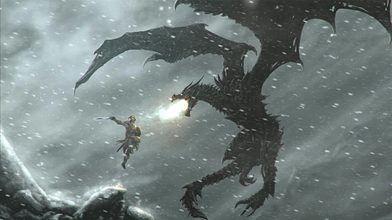 Dragon Fight Elder Scrolls Live Wallpaper