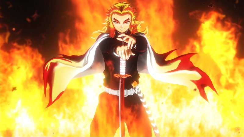 Kyoujurou Rengoku Standing In The Fire Kimetsu No Yaiba Live Wallpaper