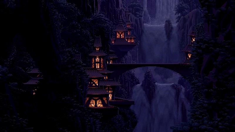 8 Bit Waterfall Live Wallpaper