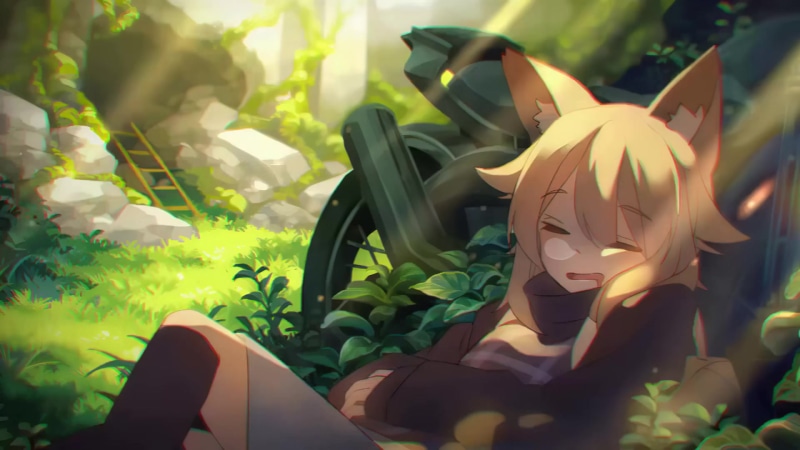 Anime Sleepy Fox Girl Live Wallpaper