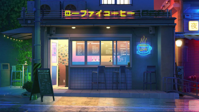 LoFi Late Night Coffee Shop Live Wallpaper