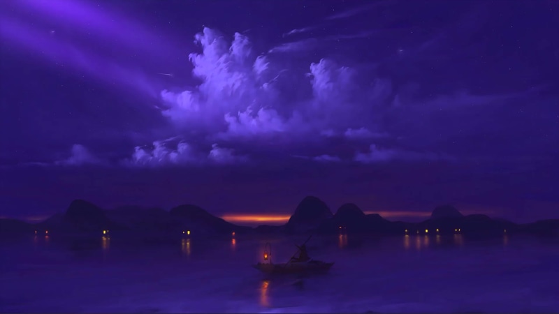Relaxing By The Waves In Boat At Night Live Wallpaper