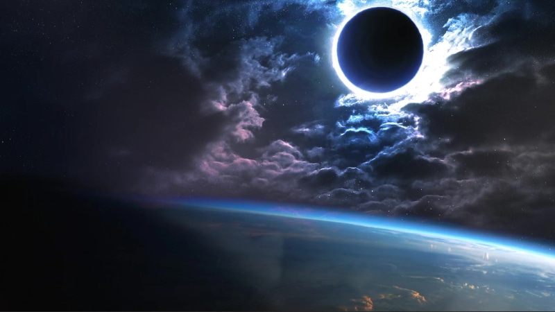Space Black Hole And Planet Earth Live Wallpaper