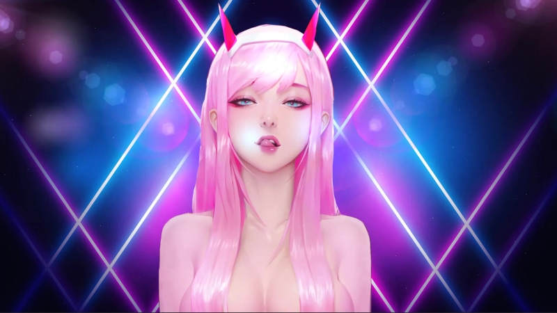 Zero Two Neon - Darling In The Franxx Digital Art Live Wallpaper