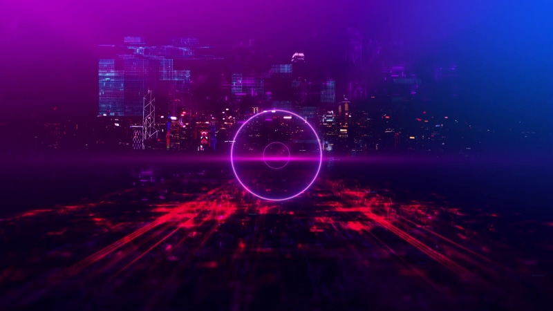 Cyberpunk Сity Digital Road Travel Looped 3D Live Wallpaper