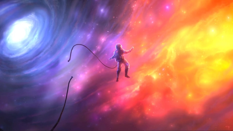 Astronaut Lost In Deep Space Live Wallpaper