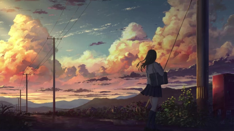 Anime Girl With Sunflower In A Windy Day Live Wallpaper | 4056x2160