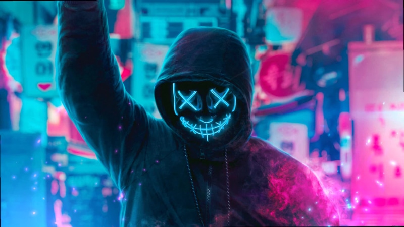 Watch Dogs Neon Masked Guy Live Wallpaper