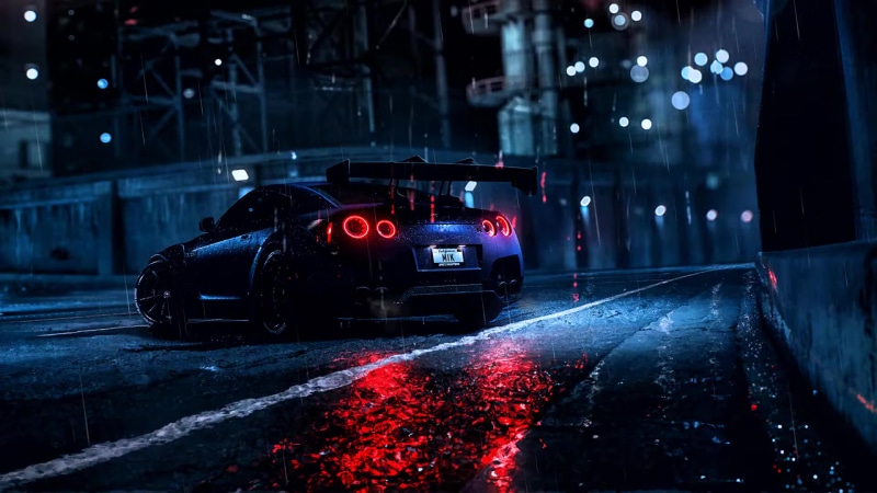Nissan GT R Night rain Live Wallpaper