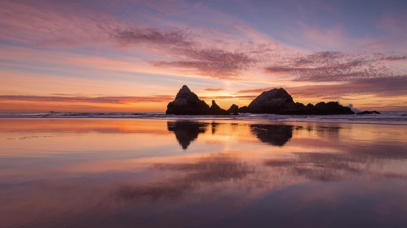 sea, rocks, coast, low tide, california, san francisco, usa Live Wallpaper