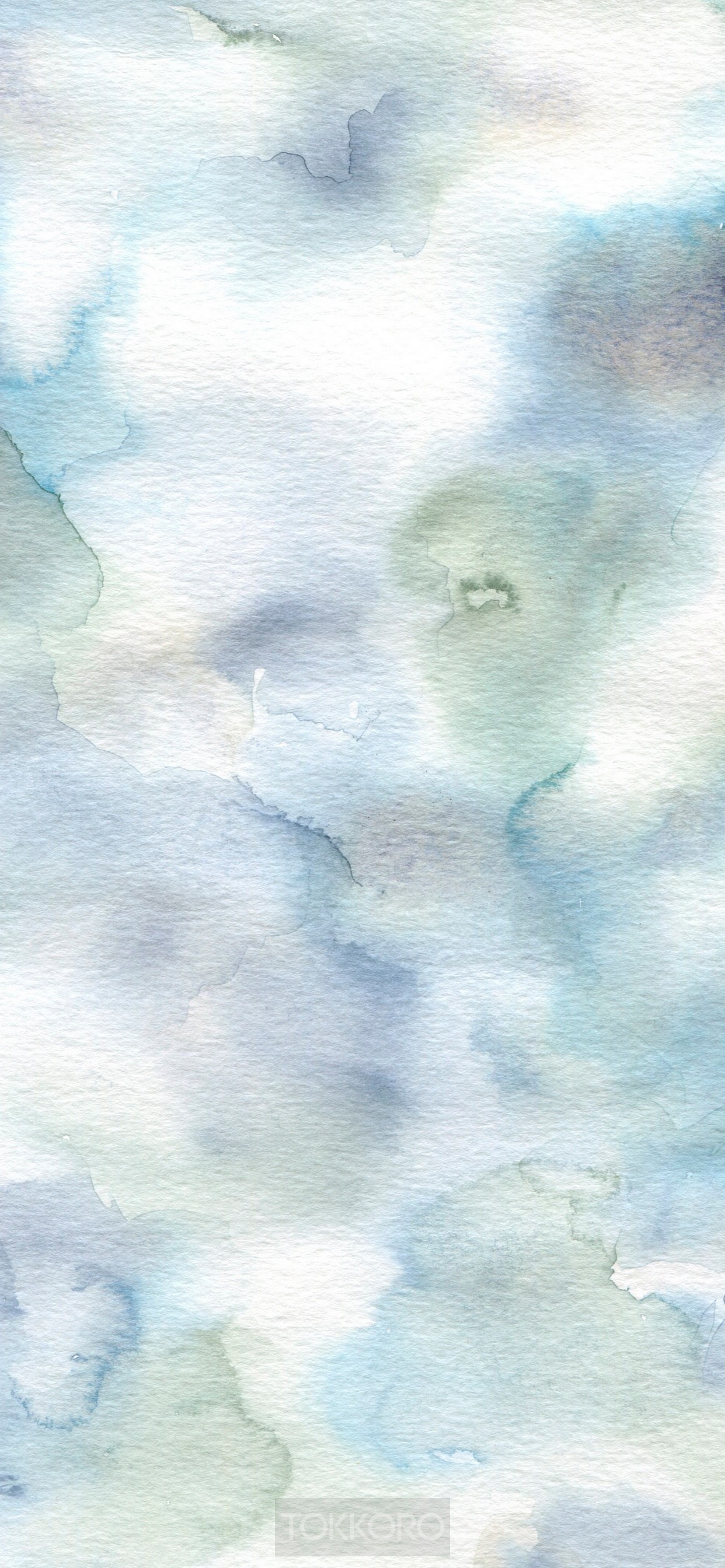 Watercolor wash drawing with blue and green hues HD Phone Wallpaper