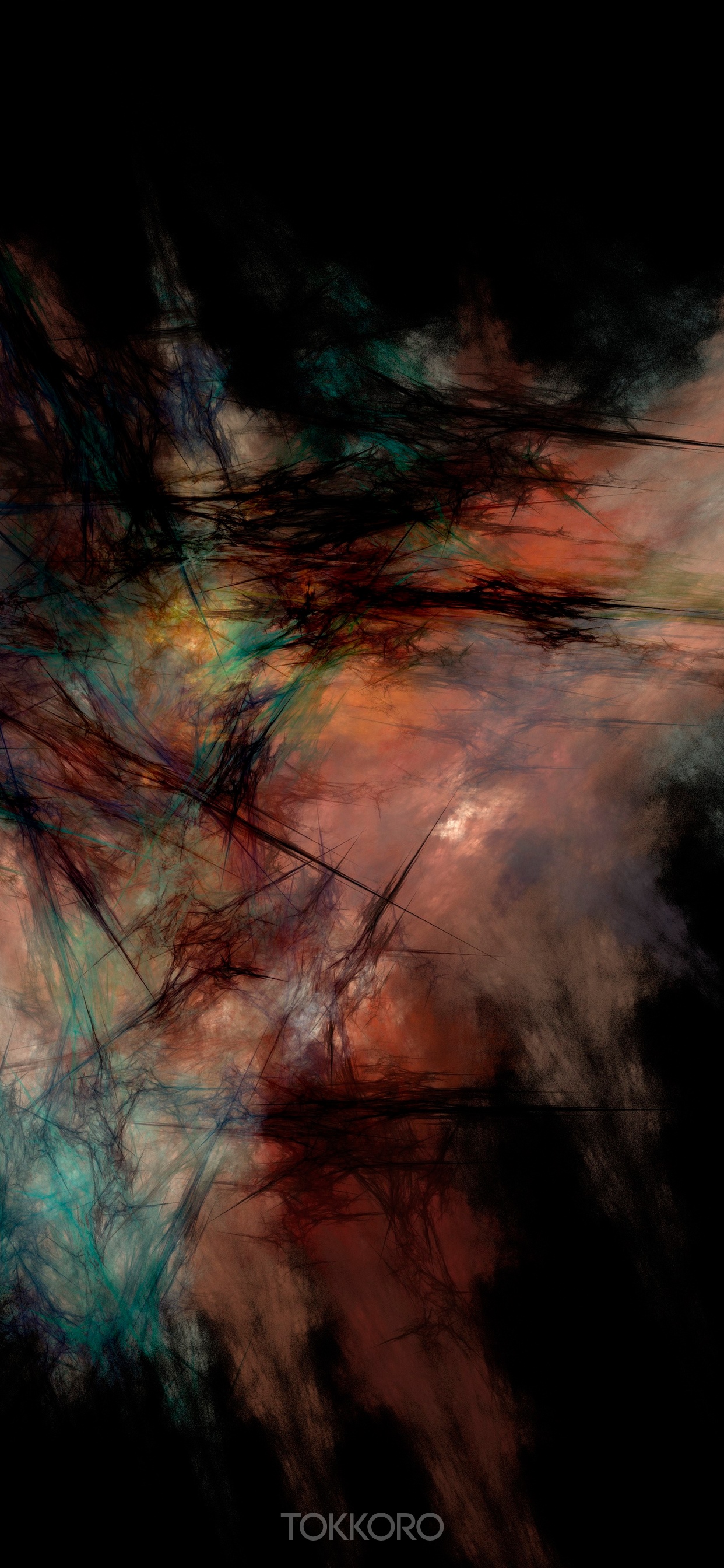 Abstract fractal wash drawing with dark tones HD Phone Wallpaper